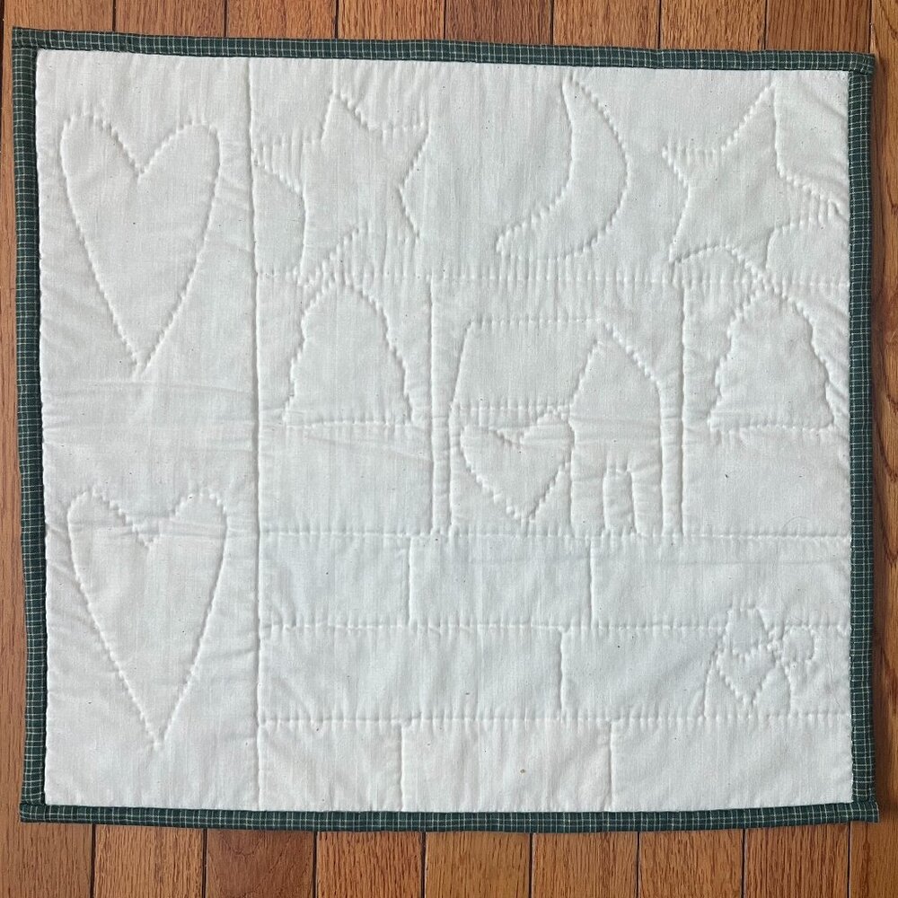 Handmade Hand Stitched Patchwork Appliqué Quilted Wall Hanging Table Topper - Picture 11 of 14